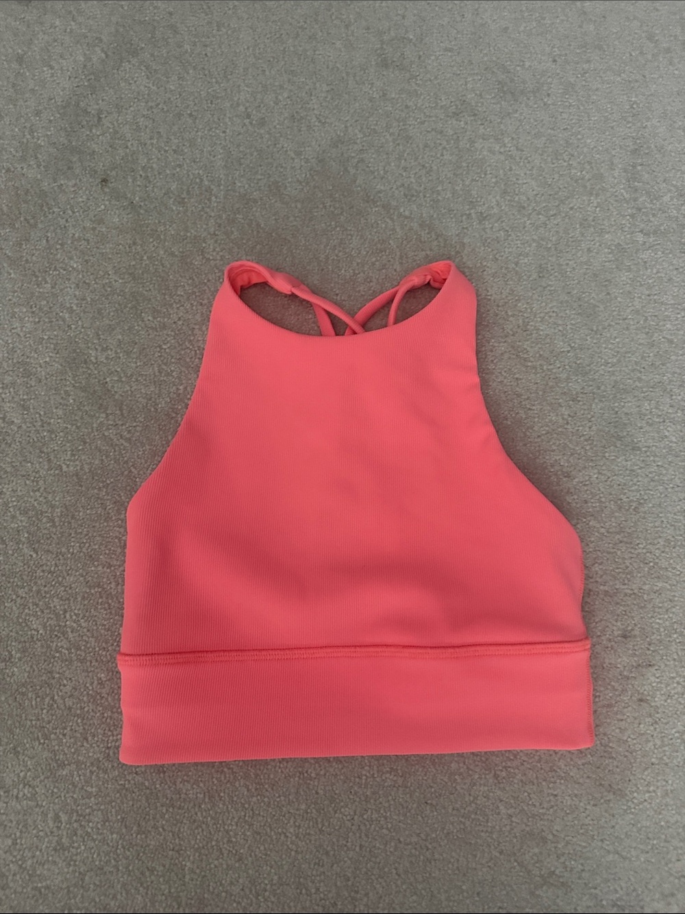 Lululemon bright coral ribbed sports bra/tank